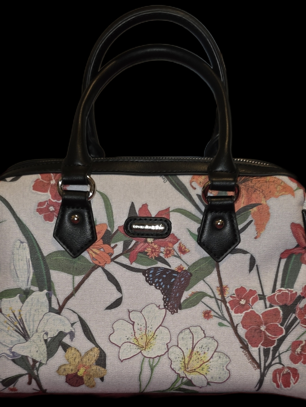 Floral Canvas Satchel Handbag